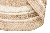 Juno Koleksiyonu Jüt ile üretilen el dokuma sisal kilim ECH 01 Natural White - 5