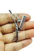Gümüş Makas ve Tarak Broş thumbnail 1