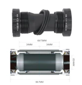 Hollowtech II Orta Göbek Mtb 68/73mm Alüminyum Çelik Rulman Hollowtech Orta Göbek Kırmızı - 2