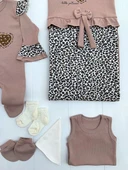 Leopar Desenli 8 Parça Bebek Hastane Çıkış Takım Seti - 3