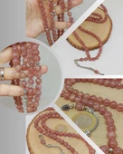 Çilek Kuvars Taşı 99luk Tesbih 8mm (9778) thumbnail 1