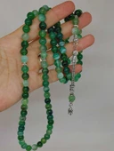 Akik Taşı Yeşil Renk 99luk Tesbih 8mm (7888) thumbnail 5