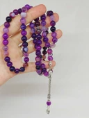 Akik Taşı Mor Renk 99luk Tesbih 8mm (7777) thumbnail 2