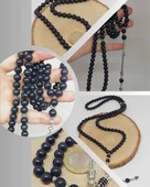 Shungite (Şungit) Taşı 99luk Tesbih 8mm (23180) thumbnail 1