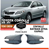 Toyota Corolla E140 FL Sinyalli 2010-2012 Uyumlu Batman Yarasa Ayna Kapağı Piano Black ABS Plastik Sağ Sol Takım - 1
