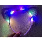 Mor Pullu Led Işıklı Kedi Kulak Taç thumbnail 1