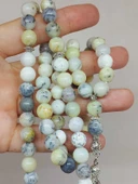 Beyaz Alacalı Opal Taşı 99luk Tesbih 8mm (36140) thumbnail 2