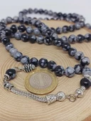 Kar Tanesi Obsidyen Taşı 99luk Tesbih 8mm (5640) thumbnail 3