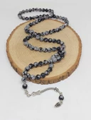 Kar Tanesi Obsidyen Taşı 99luk Tesbih 8mm (5640) thumbnail 4