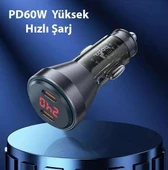 HOCO NZ12C Graceful PD60W 2 Type-C Girişli Araç Çakmaklı Hızlı Şarj Turuncu - 4