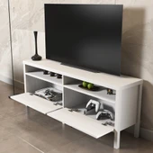 Hunerika Olite 2 çekmeceli tv ünitesi-Wood Beyaz-Minifiks Bağlantılı - 4