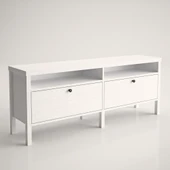 Hunerika Olite 2 çekmeceli tv ünitesi-Wood Beyaz-Minifiks Bağlantılı - 6