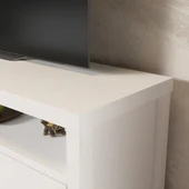 Hunerika Olite 2 çekmeceli tv ünitesi-Wood Beyaz-Minifiks Bağlantılı - 5