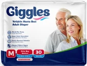 Giggles Hasta Bezi Yetişkin Bel Bantlı Tekstil Yüzey Orta - Medium (M) 60 Adet (2PK*30) thumbnail 2