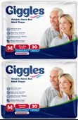 Giggles Hasta Bezi Yetişkin Bel Bantlı Tekstil Yüzey Orta - Medium (M) 60 Adet (2PK*30) thumbnail 1