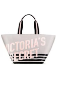 Victoria's Secret Vs Büyük Boy Logo Yazı Detaylı Gri Seyahat Çantası - 1