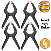 Topart Yaylı Kıskaç Mandal El Tip İşkence Klips Hobi 19 mm 3/4 inç (4 ADET) - 1