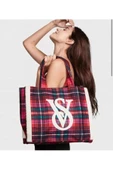 Victoria's Secret Kenarları Polarlı Ekoseli Tote Çanta - 4