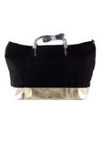 Victoria's Secret VS Siyah Gold Kanvas Tote Seyahat Çantası - 3