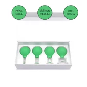 Mika Silikon Vakumlu Yüz Masaj Kupası 4'lü Set Açık Yeşil Renk thumbnail 1