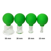 Mika Silikon Vakumlu Yüz Masaj Kupası 4'lü Set Açık Yeşil Renk thumbnail 2