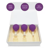 Mika Silikon Vakumlu Yüz Masaj Kupası 3'lü Set Mor Renk thumbnail 1