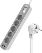 VEA VE-NOVA105U A CLASS 5Lİ 2 USBLİ ANAHTARLI 1.5 METRE AKIM KORUMALI GRUP PRİZ (MADE IN MALAYSIA) - 1