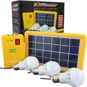 Powermaster Güneş Panelli 3 Lambalı Powerbank Özellikli Çok Amaçlı Solar Set - 1