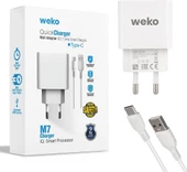 WEKO WK-21435 M7 2.1 AMPER ŞARJ BAŞLIK ADAPTÖRÜ + TYPE-C KABLO (NO:3) - 1