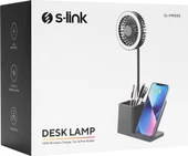 Morlimon S-Link SL-M9055 Typec 10W Kablosuz Şarj Cihazı Fanlı Kalemlikli Masa Lambası - 4
