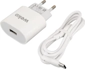 Angel Of Life Weko WK-21442 Pdu Qc 3.0 Amper Şarj Başlık Adaptörü + Type-C Kablo (No:1) - 3