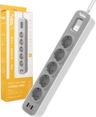 VEA VE-NOVA105U A CLASS 5Lİ 2 USBLİ ANAHTARLI 1.5 METRE AKIM KORUMALI GRUP PRİZ (MADE IN MALAYSIA) - 4