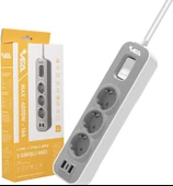 VEA VE-NOVA103U A CLASS 3LÜ 2 USBLİ ANAHTARLI 1.5 METRE AKIM KORUMALI GRUP PRİZ (MADE IN MALAYSIA) - 4