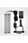 4 Parçalı Uzaktan Kumandalı Ayak Altı Aydınlatma 12 Led Çok Renkli Müzikli Araba Ledi - 2