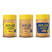 Gold Fıstık Ezmesi 340 gr 3 lü Karma Paket / Classic - Şekersiz - %100 - 1