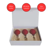 Mika Silikon Vakumlu Yüz Masaj Kupası 3'lü Set Kırmızı Renk thumbnail 1