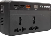 Powermaster Cz-01 12/24 Volt 200 Watt 3 USB Girişli Araç Power Inverter - 1