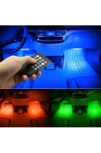 ARAÇ İÇİ KUMANDALI PARTİ IŞIĞI AYAK ALTI AYDINLATMA 12 LED AUTO ÇAKMAKLIK GİRİŞLİ RGB SESE DUYARLI - 6