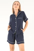 DoReMi Lacivert Kısa Kollu Kadın Şortlu Pijama Takım - 4