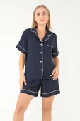 DoReMi Lacivert Kısa Kollu Kadın Şortlu Pijama Takım - 5