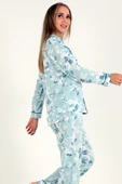 DoReMi Çiçek Baskılı Uzun Kollu Kadın Pijama Takım thumbnail 7