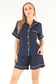 DoReMi Lacivert Kısa Kollu Kadın Şortlu Pijama Takım - 6