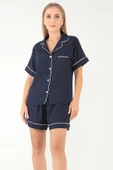 DoReMi Lacivert Kısa Kollu Kadın Şortlu Pijama Takım - 2