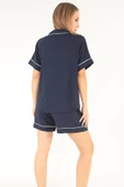 DoReMi Lacivert Kısa Kollu Kadın Şortlu Pijama Takım - 3