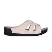 Apella 459-6 Sümbül Bej Günlük Rahat Bayan Düz Terlik thumbnail 1