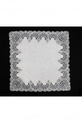 Lisa Kadife Bohça Krem Gümüş thumbnail 5