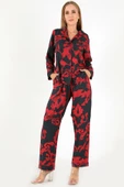 DoReMi Red Flowers Uzun Kollu Kadın Pijama Takım thumbnail 6
