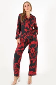 DoReMi Red Flowers Uzun Kollu Kadın Pijama Takım thumbnail 1