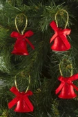 Yıllbaşı Çam Ağacı Süsü Kırmızı Çan Figürlü Noel Ağacı Süsü 12 Li 3 cm - 1