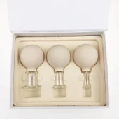 Mika Silikon Vakumlu Yüz Masaj Kupası 3'lü Set Bej Renk thumbnail 4